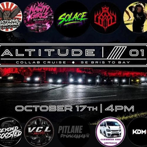 Altitude /// 01 Collab Cruise — JDM car meet in Brisbane, QLD on Saturday 17 October 2026