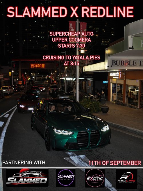 Slammed x Redline — Stance/Euro car meet in Gold Coast, QLD on Friday 11 September 2026