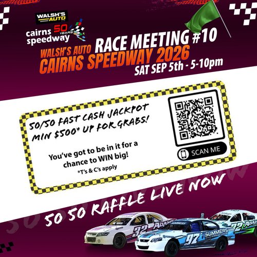 Walsh's Auto Race Meeting #10 — spectator event in Cairns, QLD on Saturday 5 September 2026