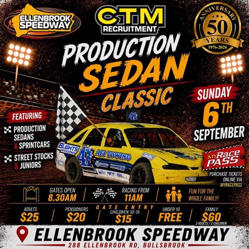Production Sedan Classic — Muscle spectator event in Perth, WA on Sunday 6 September 2026