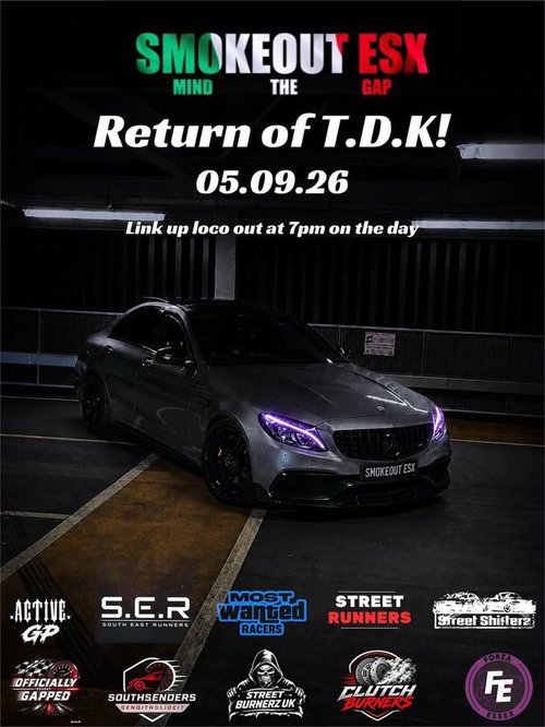 SMOKEOUT ESX: Return of T.D.K! — car meet in International on Saturday 5 September 2026