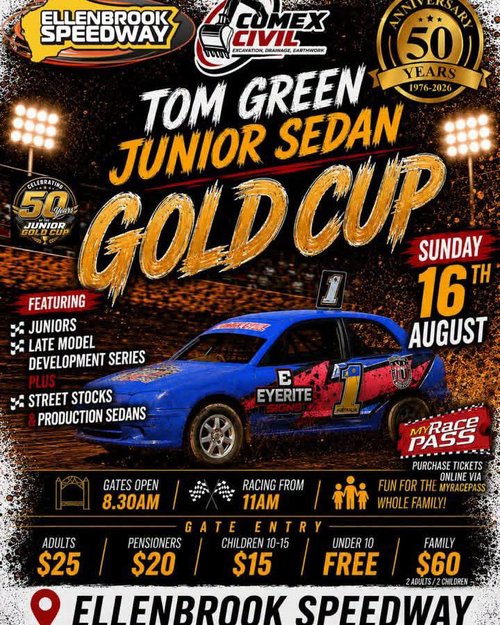 Tom Green Junior Sedan Gold Cup — Muscle spectator event in Perth, WA on Sunday 16 August 2026