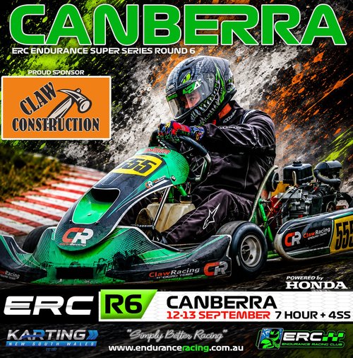 ERC Endurance Super Series Round 6 — track day in Canberra, NSW on Saturday 12 September 2026