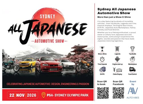 Sydney All Japanese Automotive Show — JDM/Classic spectator event in Sydney, NSW on Sunday 22 November 2026