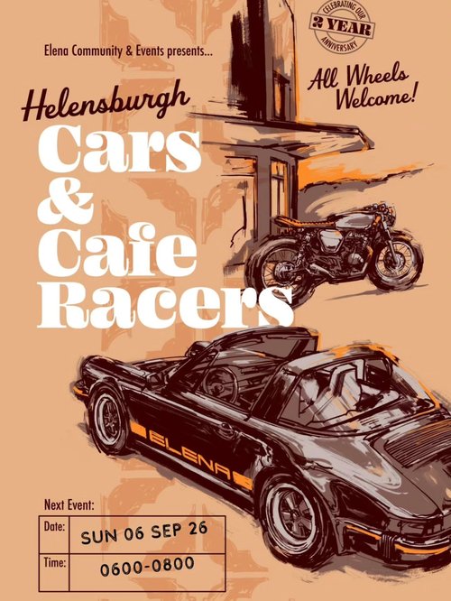 Helensburgh Cars & Cafe Racers — car meet in Wollongong, NSW on Sunday 6 September 2026
