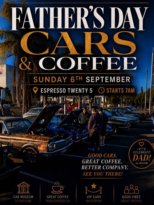Father's Day Cars & Coffee — car meet in Gold Coast, QLD on Sunday 6 September 2026