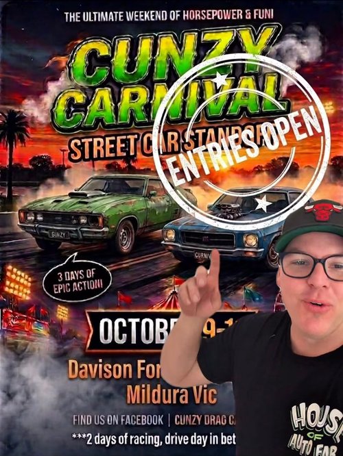 Cunzy Carnival Street Car Standoff — Muscle spectator event in Melbourne, VIC on Friday 9 October 2026