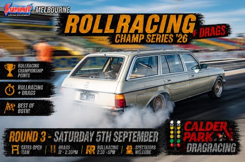 Summit RollRacing Champ Series '26 + Drags — Euro/JDM track day in Melbourne, VIC on Saturday 5 September 2026