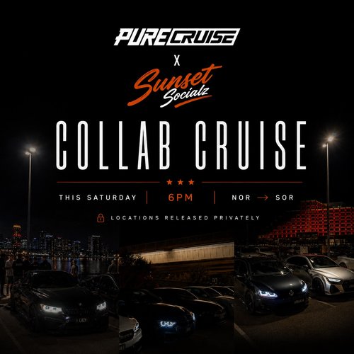 Purecruise x Sunset Socialz Collab Cruise — Euro car meet in Perth, WA on Saturday 22 August 2026