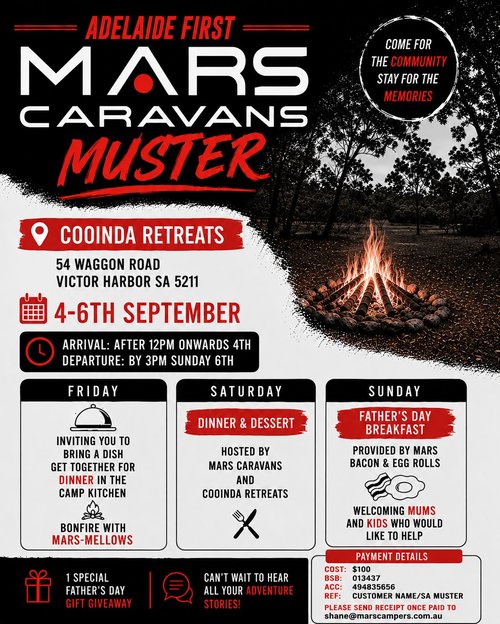 Adelaide First Mars Caravans Muster — 4x4 car meet in Adelaide, SA on Friday 4 September 2026