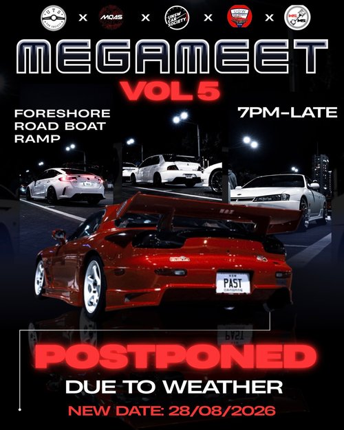 Mega Meet Vol. 5 — JDM/Euro car meet in Sydney, NSW on Friday 28 August 2026