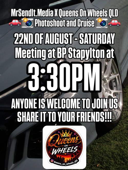 MrSendIt.Media X Queens On Wheels QLD Photoshoot and Cruise — car meet in Gold Coast, QLD on Saturday 22 August 2026
