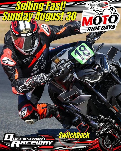 QR Moto Ride Day — track day in Brisbane, QLD on Sunday 30 August 2026