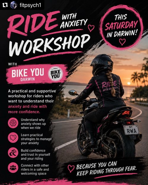 Ride With Anxiety Workshop — car meet in Darwin, NT on Saturday 22 August 2026