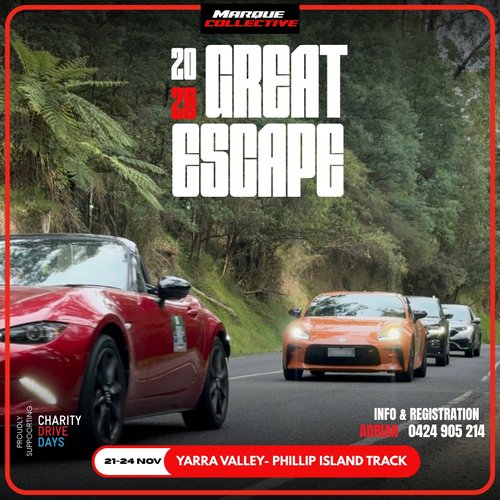 Great Escape — car meet in Melbourne, VIC on Saturday 21 November 2026