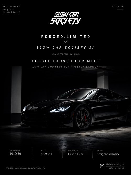 FORGED LAUNCH CAR MEET — Stance car meet in Adelaide, SA on Saturday 10 October 2026