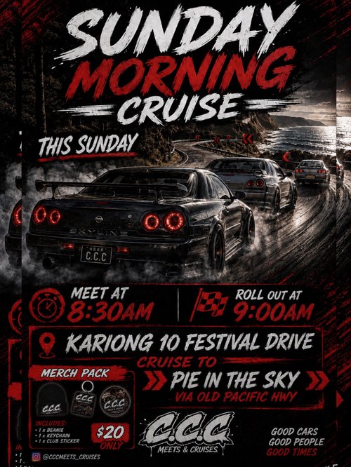 Sunday Morning Cruise — car meet in Central Coast, NSW on Sunday 30 August 2026