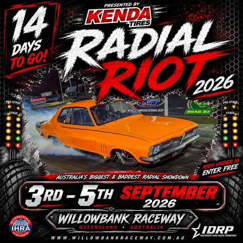 Radial Riot — Muscle spectator event in Brisbane, QLD on Thursday 3 September 2026