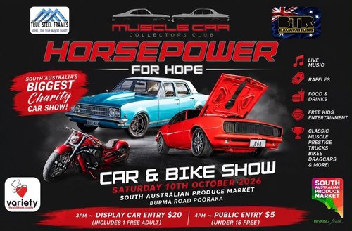 Horsepower for Hope Car & Bike Show — Classic/Exotic car meet in Adelaide, SA on Saturday 10 October 2026