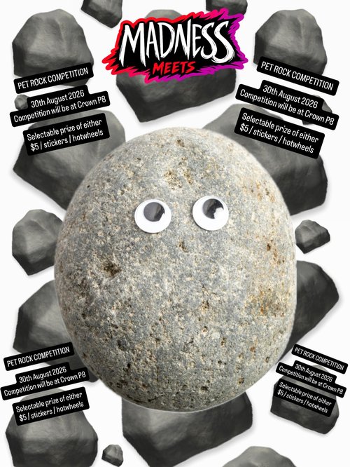 Pet Rock Competition — Muscle car meet in Perth, WA on Sunday 30 August 2026