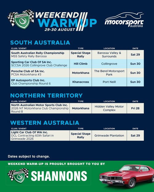 PCSA Motorkhana #3 — Euro track day in Adelaide, SA on Sunday 30 August 2026