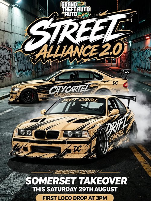 Street Alliance 2.0: Somerset Takeover — JDM/Stance car meet in International on Saturday 29 August 2026