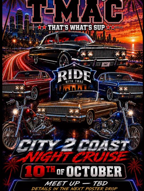 City 2 Coast Night Cruise — Classic/Lowrider car meet in Brisbane, QLD on Saturday 10 October 2026