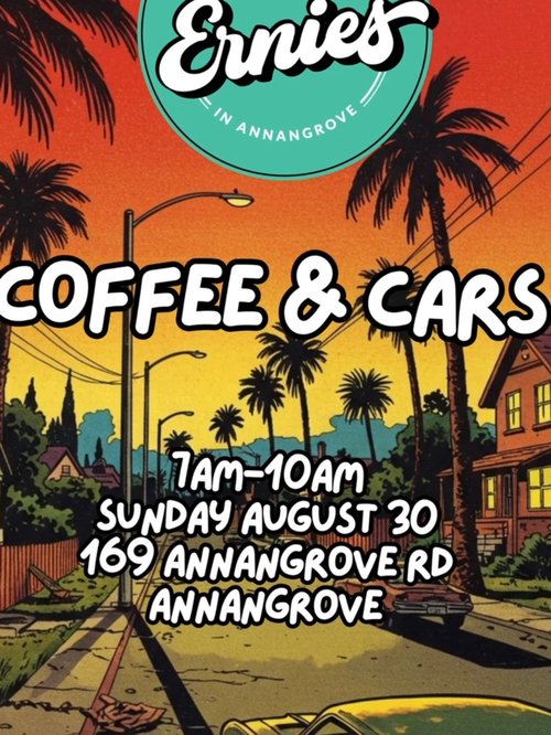 Ernies Coffee & Cars — Classic car meet in Sydney, NSW on Sunday 30 August 2026