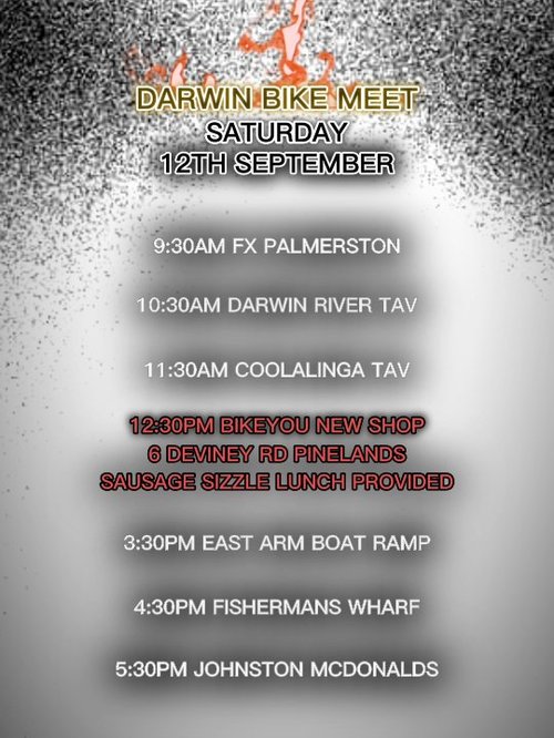 Darwin Bike Meet — car meet in Darwin, NT on Saturday 12 September 2026