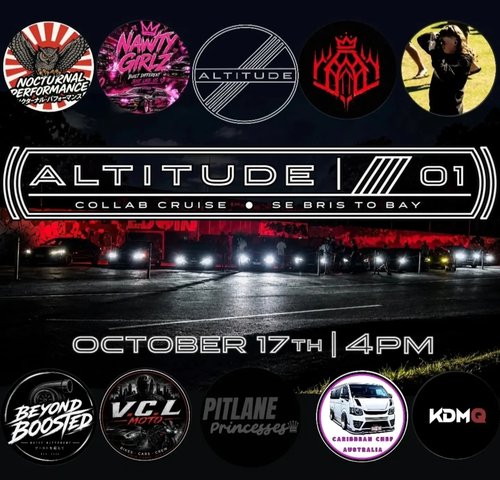 Altitude 01 Collab Cruise — JDM/Stance car meet in Brisbane, QLD on Saturday 17 October 2026