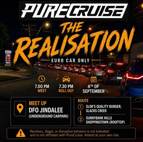 The Realisation — Euro car meet in Brisbane, QLD on Friday 4 September 2026