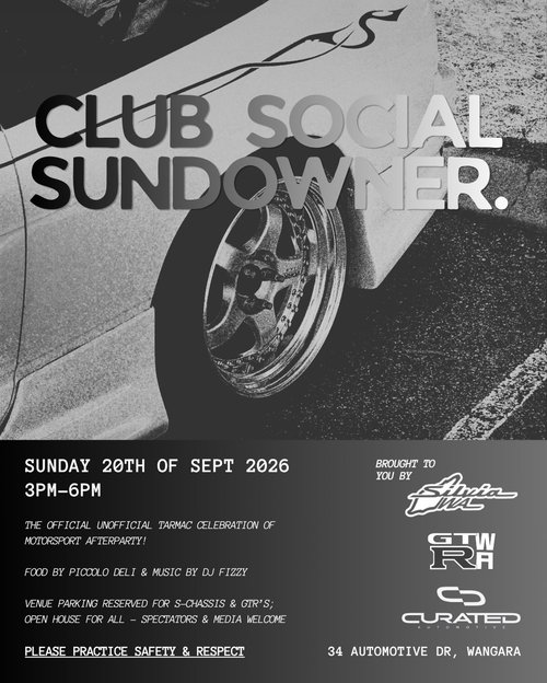 Club Social Sundowner — JDM car meet in Perth, WA on Sunday 20 September 2026