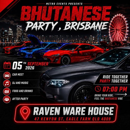 Bhutanese Party, Brisbane — JDM/Euro car meet in Brisbane, QLD on Saturday 5 September 2026