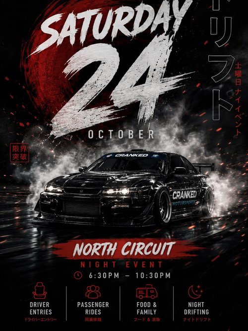 North Circuit Night Event — JDM/Muscle track day in Sydney, NSW on Saturday 24 October 2026