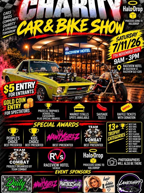 Charity Car & Bike Show — Muscle/Classic car meet in Brisbane, QLD on Saturday 7 November 2026