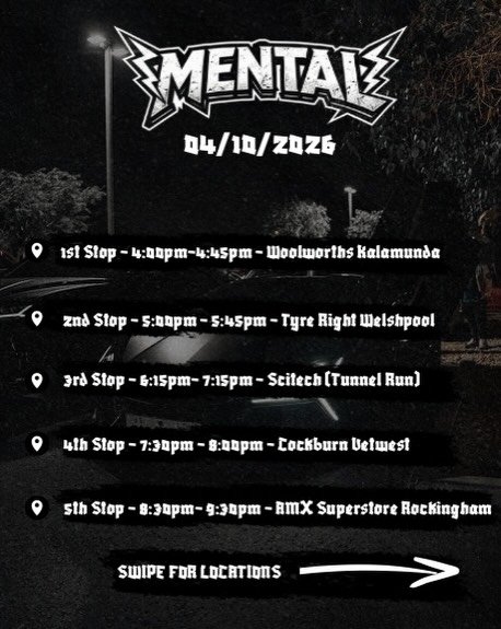 Mental Cruise — car meet in Perth, WA on Sunday 4 October 2026