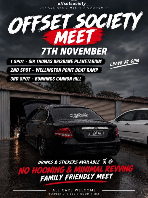 Offset Society Meet — Stance car meet in Brisbane, QLD on Saturday 7 November 2026
