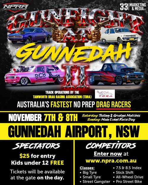 Gunfight at Gunnedah II — Muscle spectator event in Sydney, NSW on Saturday 7 November 2026