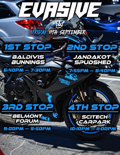 Evasive Cruise — JDM car meet in Perth, WA on Friday 11 September 2026