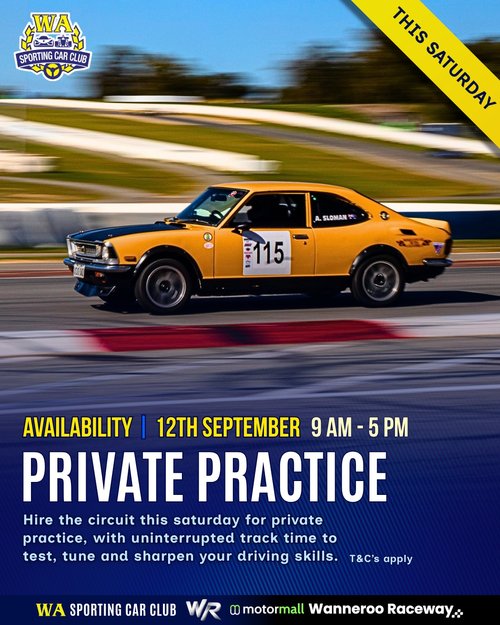 Private Practice — Classic track day in Perth, WA on Saturday 12 September 2026