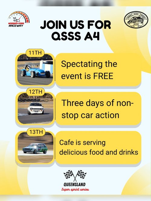 Queensland Super Sprint Series A Series Round 4 — Classic/Muscle track day in Brisbane, QLD on Friday 11 September 2026