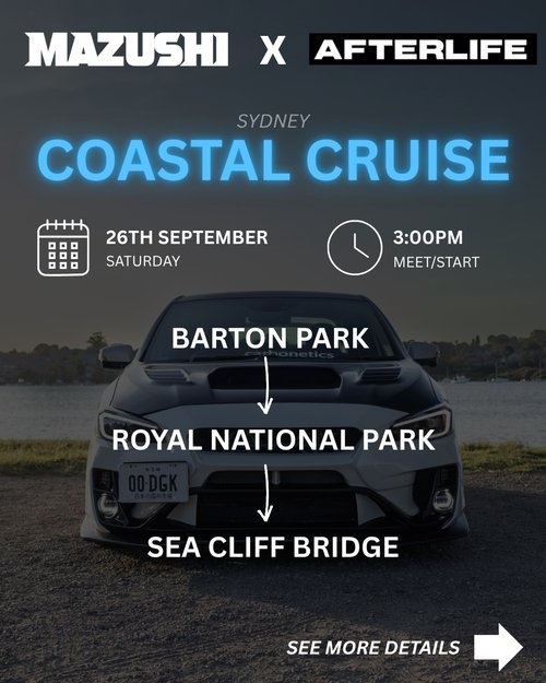Coastal Cruise — JDM car meet in Sydney, NSW on Saturday 26 September 2026