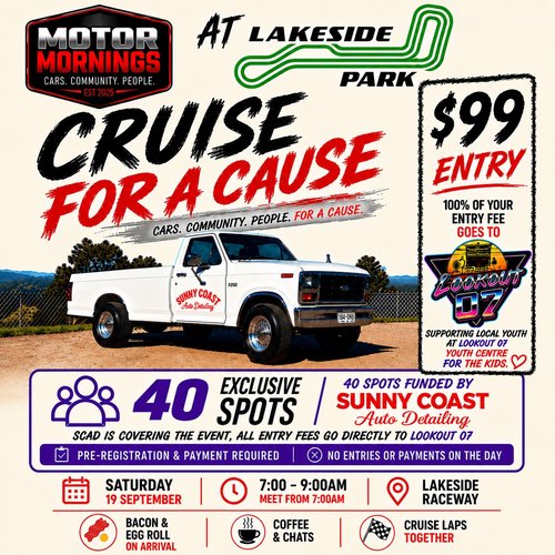 Cruise for a Cause — JDM/Muscle car meet in Brisbane, QLD on Saturday 19 September 2026