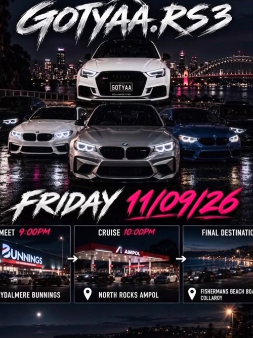 THEBMWAY X GOTYAA.RS3 — Euro car meet in Sydney, NSW on Friday 11 September 2026