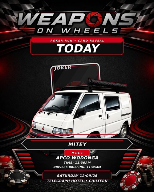 Weapons on Wheels Poker Run — Classic/Muscle car meet in Albury, VIC on Saturday 12 September 2026