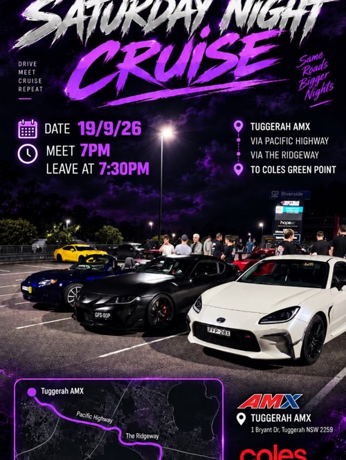 Saturday Night Cruise — car meet in Central Coast, NSW on Saturday 19 September 2026