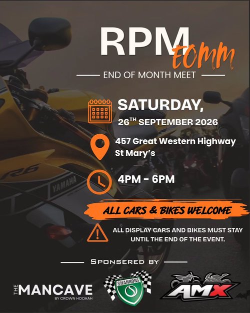 RPM EOMM September - Golden Hour Meet — Euro/Exotic car meet in Sydney, NSW on Saturday 26 September 2026