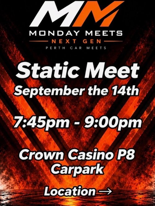 Monday Meets Next Gen Static Meet — JDM car meet in Perth, WA on Monday 14 September 2026