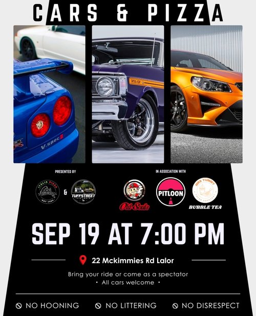 Cars & Pizza — JDM/Muscle car meet in Melbourne, VIC on Saturday 19 September 2026