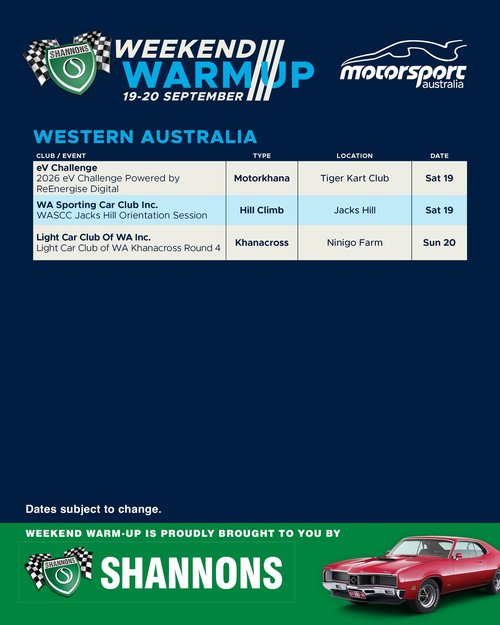 2026 eV Challenge — track day in Perth, WA on Saturday 19 September 2026
